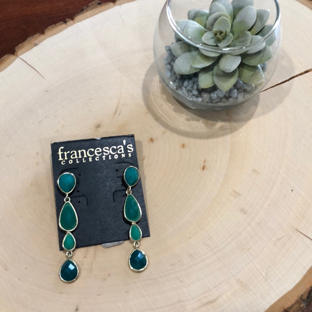 Francesca’s teal drop earrings